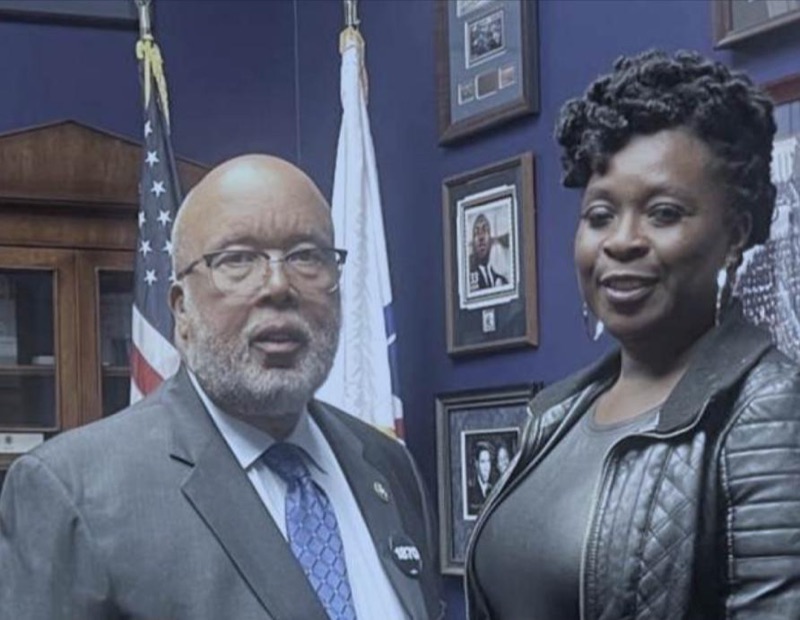 Aba Blankson with Representative Bennie Thompson of the United States Congress