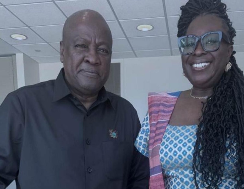 Aba Blankson with H.E. John Dramani Mahama, President of Ghana